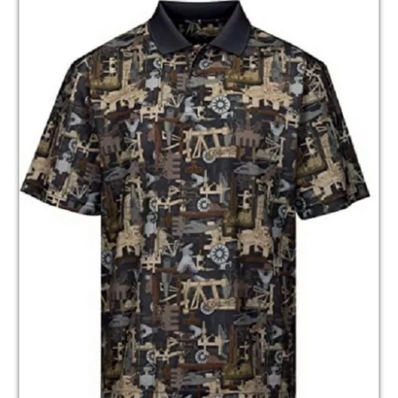 Other - Oilfield Camo Polo Shirt - Ultra Cool Wicking - size Large Tall - NWT